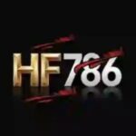 HF786 Game APK logo with a modern gaming theme, Android smartphone, gold coins, rewards, and a premium blue and gold background for Pakistan users.