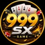999SX Game APK logo with golden 999SX text, poker cards, casino chips, and premium gaming design